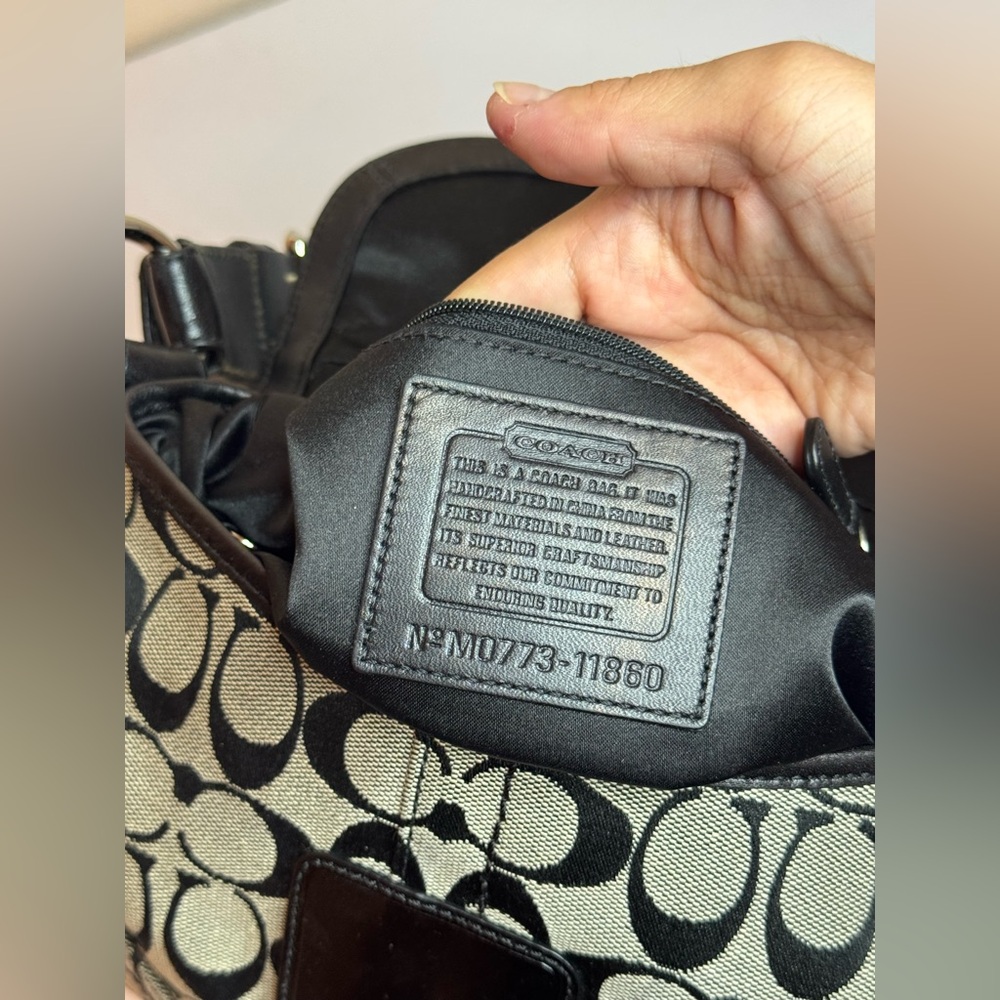 Coach Y2K Signature Monogram Black/Grey Small Shoulder Bag - Picture 12 of 13